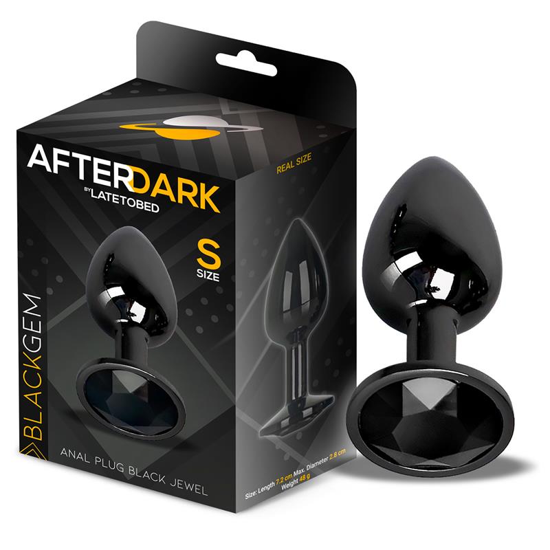 AFTERDARK BLACKGEM BUTT PLUG - Metal Anal Plug with Jewel