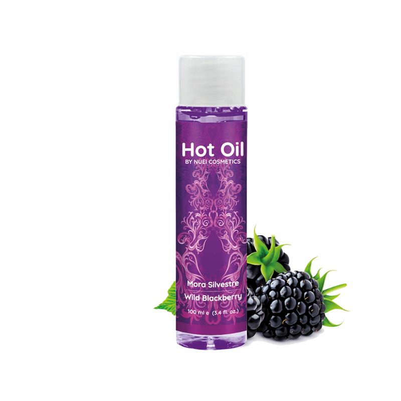 Blackberry massage oil with heat effect and ginseng extracts (100 ml)