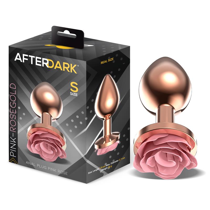 AFTERDARK - Анальная пробка из розового металла с розовым основанием - размер S