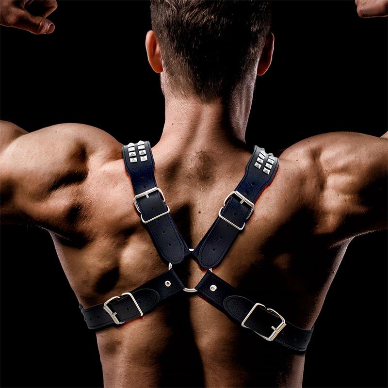 BDSM LINE Adonis - Vegān Ādas Vīriešu Krūšu Siksnu Tops