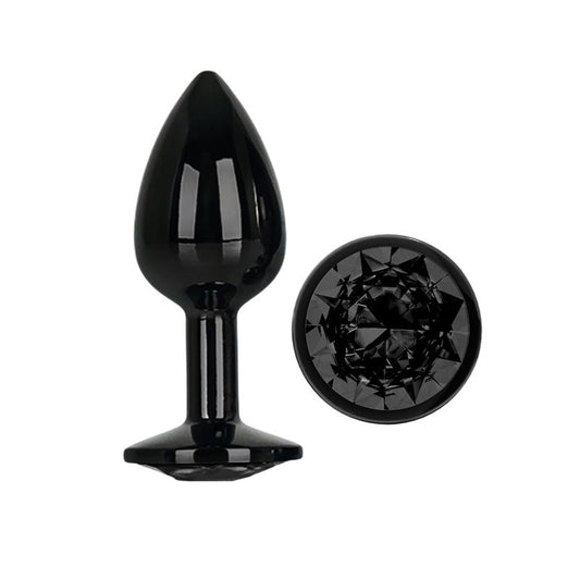 AFTERDARK BLACKGEM - Metal Anal Plug With Gemstone (S)