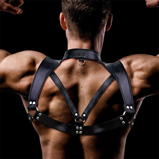 BDSM LINE Darius - Vegan Leather Men's Chest Harness Top