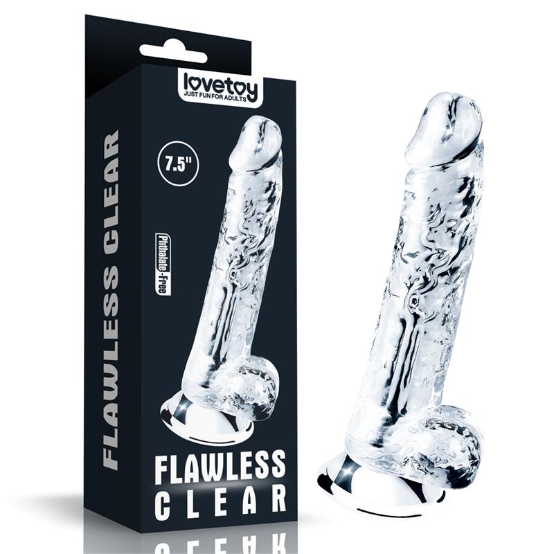 LOVETOY - Flawless caurspīdīgs dildo (19 cm)