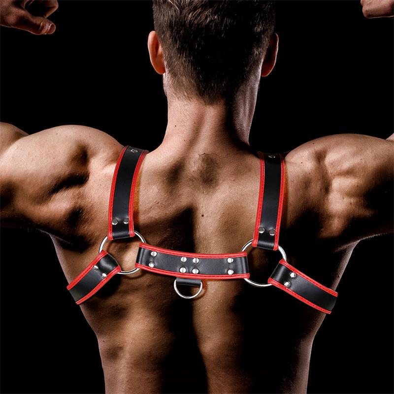 BDSM LINE Odiseo - Vegān Ādas Vīriešu Krūšu Siksnu Tops