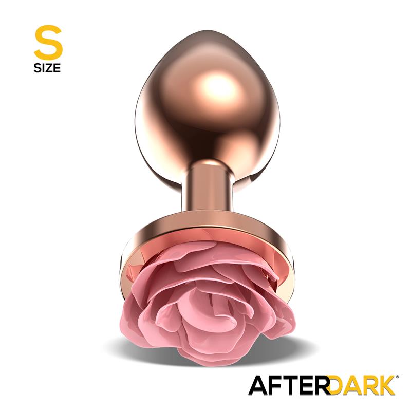 AFTERDARK - Анальная пробка из розового металла с розовым основанием - размер S