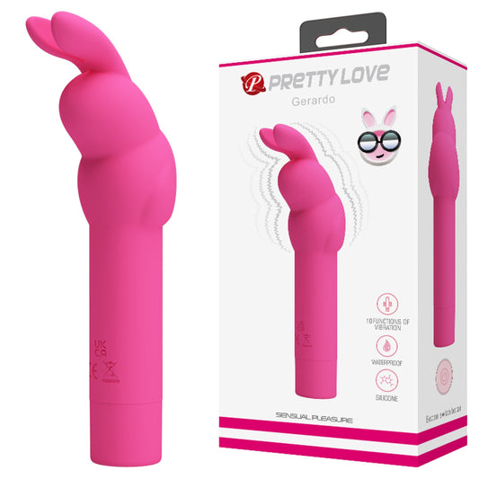 PRETTY LOVE Gerardo vibrators ar zaķīša stimulatoru – rozā