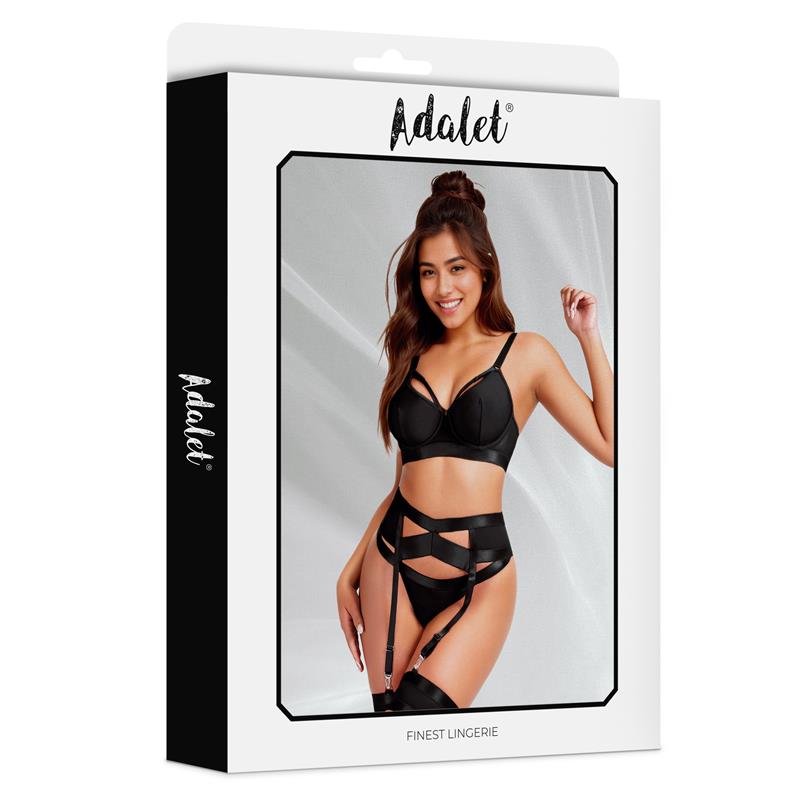ADALET LINGERIE - сексуальный комплект 4 в 1 (бюстгальтер, стринги, подтяжки и кольца для ног)