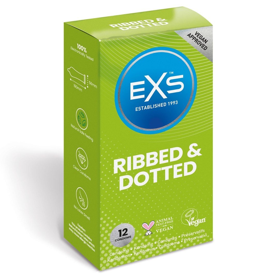 EXS - RIBBED AND DOTTED Prezervatīvi 12 gb