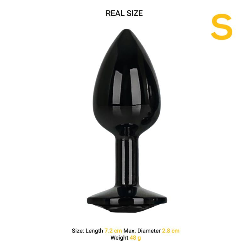 AFTERDARK BLACKGEM BUTT PLUG - Metal Anal Plug with Jewel