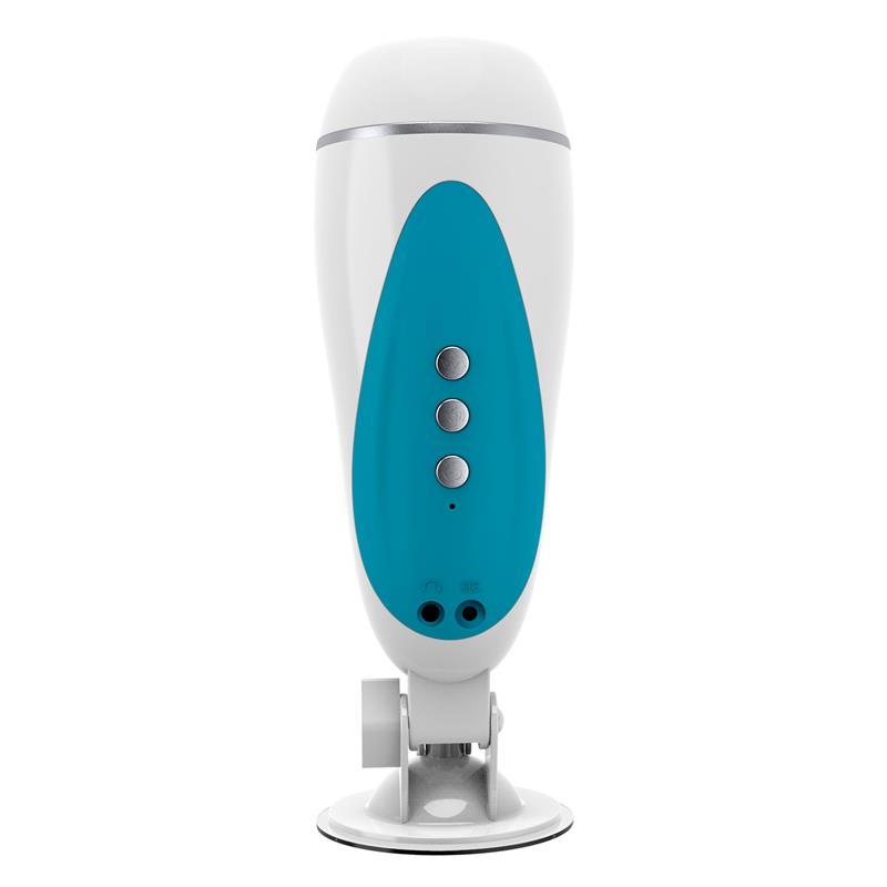 Masturbator with suction cup, erotic voice and vibration (10 vibrations)