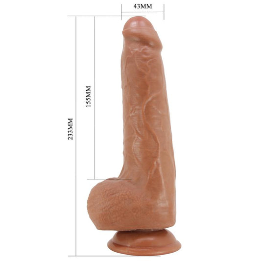 PRETTY LOVE - DRACO Double-layered realistic dildo with testicles (23 cm)