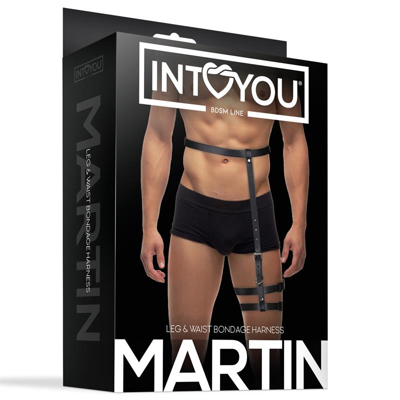 BDSM LINE Martin - Ādas Vīriešu Vidukļa un Kāju Siksna