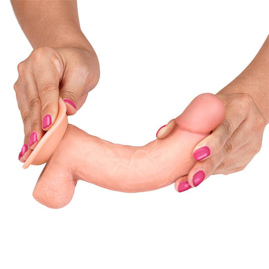 LIKETRUE SLIDY - Realistic Flexible Dildo with Double Skin (20 cm Light)