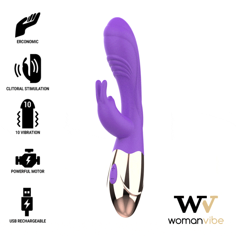 WOMANVIBE Premium - VIORA Силиконовый вибратор для точки G со стимулятором клитора