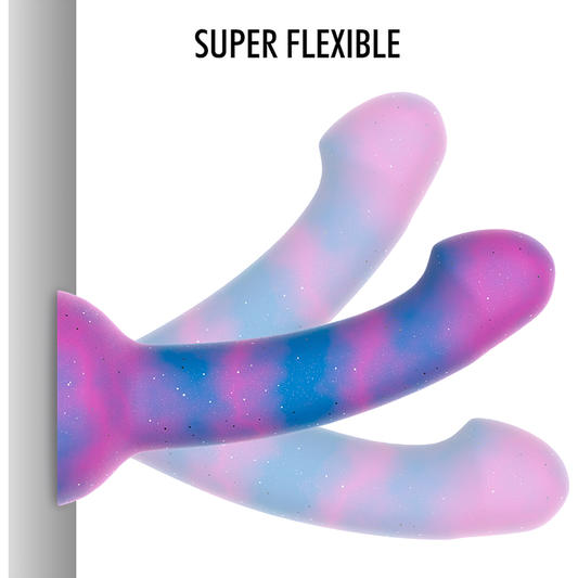 Dion Galactic Flexible Silicone Dildo with Glitter (18 cm) + Lubricant (6 ml)