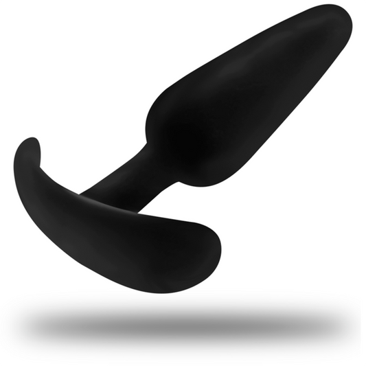 BLACK&SILVER - HANSEL Silicone anal plug with small handle