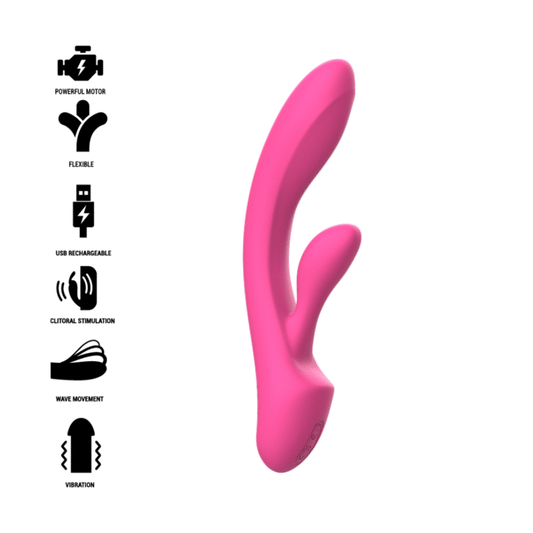 INTENSE - LUIGI pink liquid silicone G-spot vibrator with clitoral stimulator