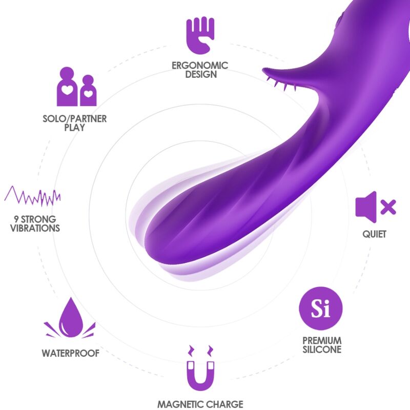 ARMONY ROMANCE - Vibrator with stimulator (9 strong vibrations)