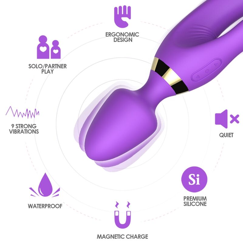 ARMONY Premium - Double-sided multifunctional massager and rabbit vibrator