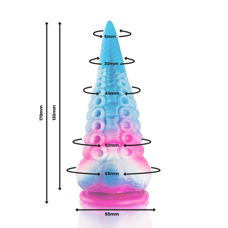 EPIC PHORCYS BLUE TENTACLE - Fantāziju dildo (maza izmēra)