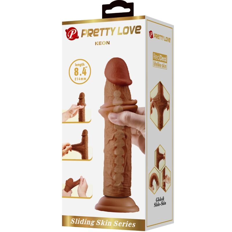 PRETTY LOVE - KEON realistic double-layer dildo (21 cm)