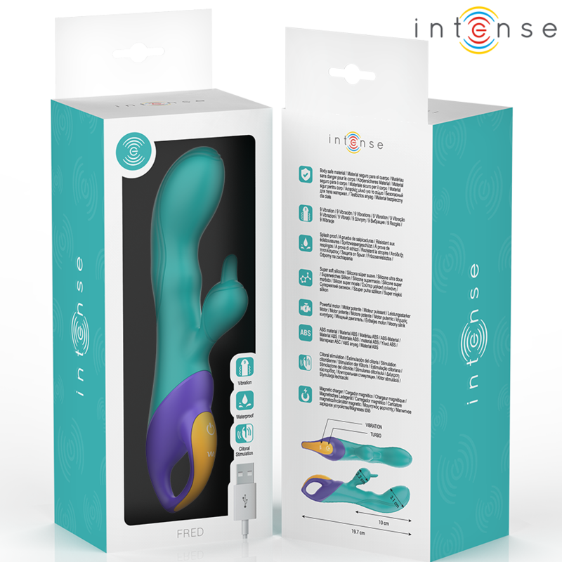 INTENSE FRED - Premium waterproof vibrator with clitoral stimulator