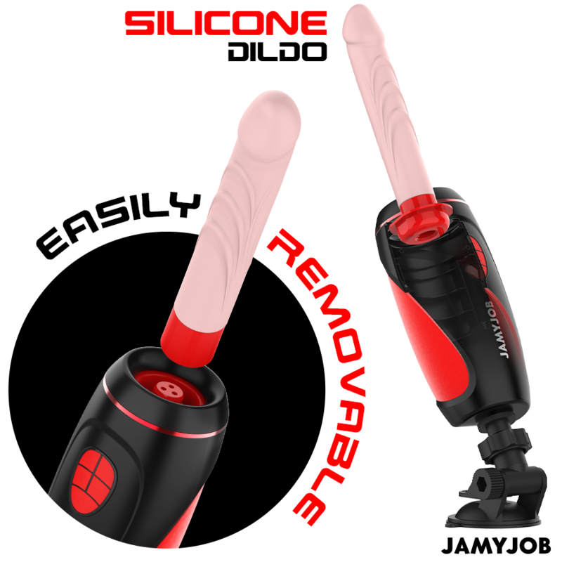 JAMYJOB PYSTON - Automātisks seksa imitācijas masturbators + 21,5 cm dildo