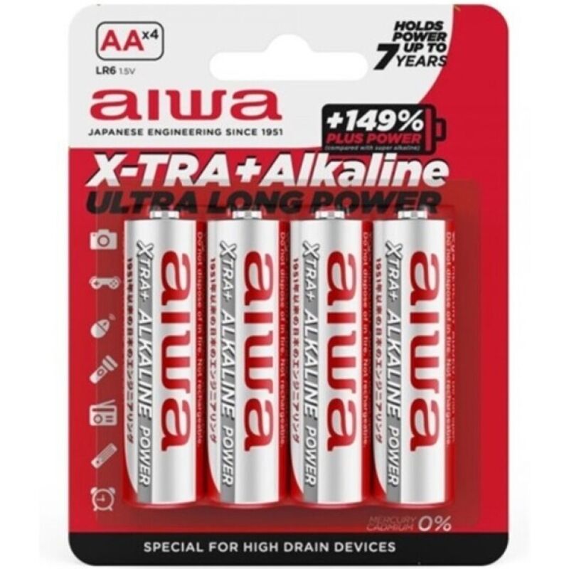 AIWA - X-TRA ALKALINE AA baterijas (4 gab.)