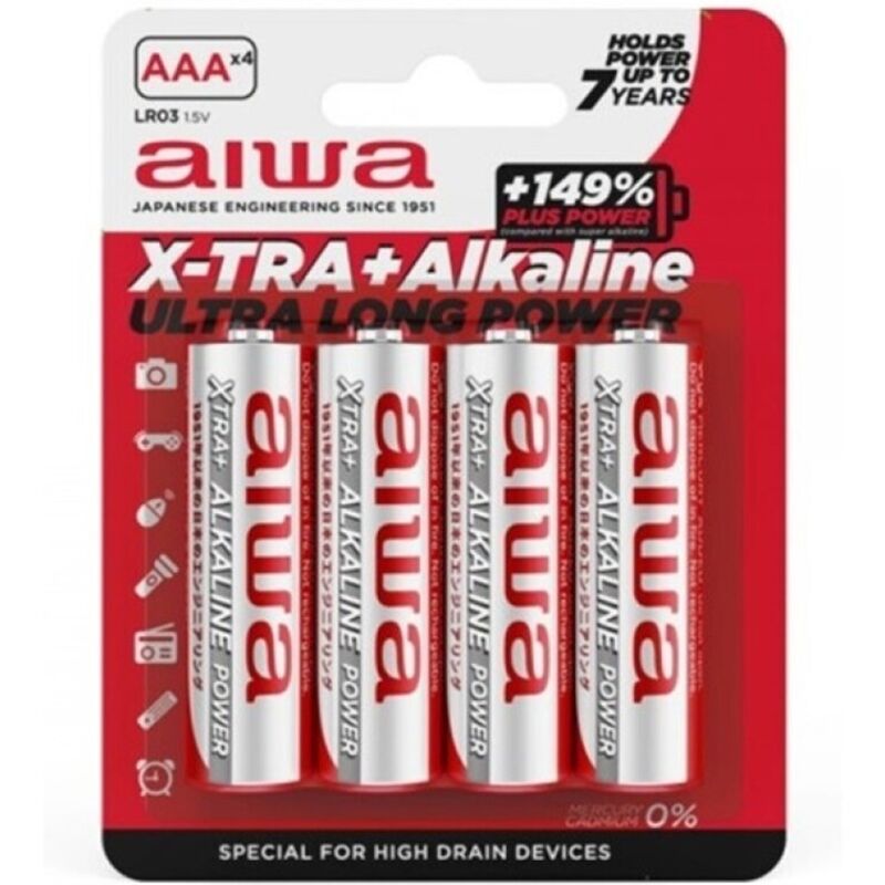 AIWA - X-TRA ЩЕЛОЧНЫЕ батарейки AAA