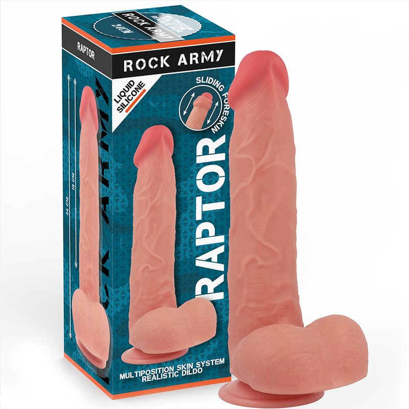 ROCKARMY Raptor - Premium Reālistisks Dildo (slīdošā āda 24 cm)