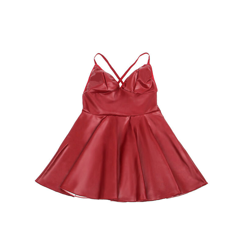 SUBBLIME - Burgundy color dress with neck accessory (L/XL)