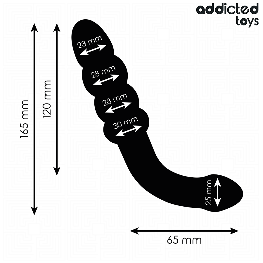 ADDICTED TOYS - Divpusējs silikona anālais stimulators 16.5 cm
