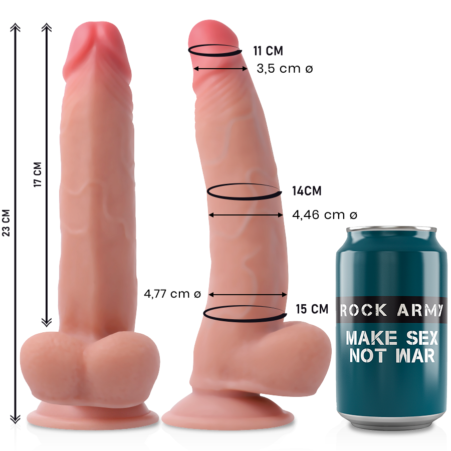 ROCKARMY - PREMIUM double skin silicone dildo (23 cm)