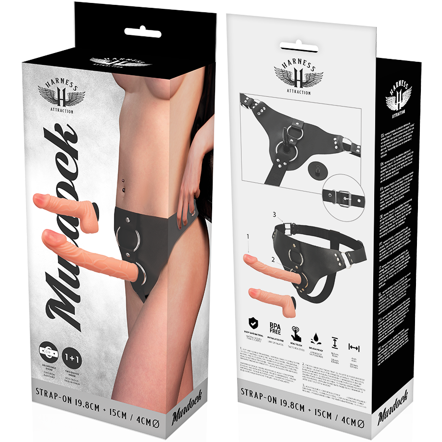 ПРИВЛЕЧЕНИЕ HARNESS - Страпон + 2 дилдо (19,8 и 15 см)