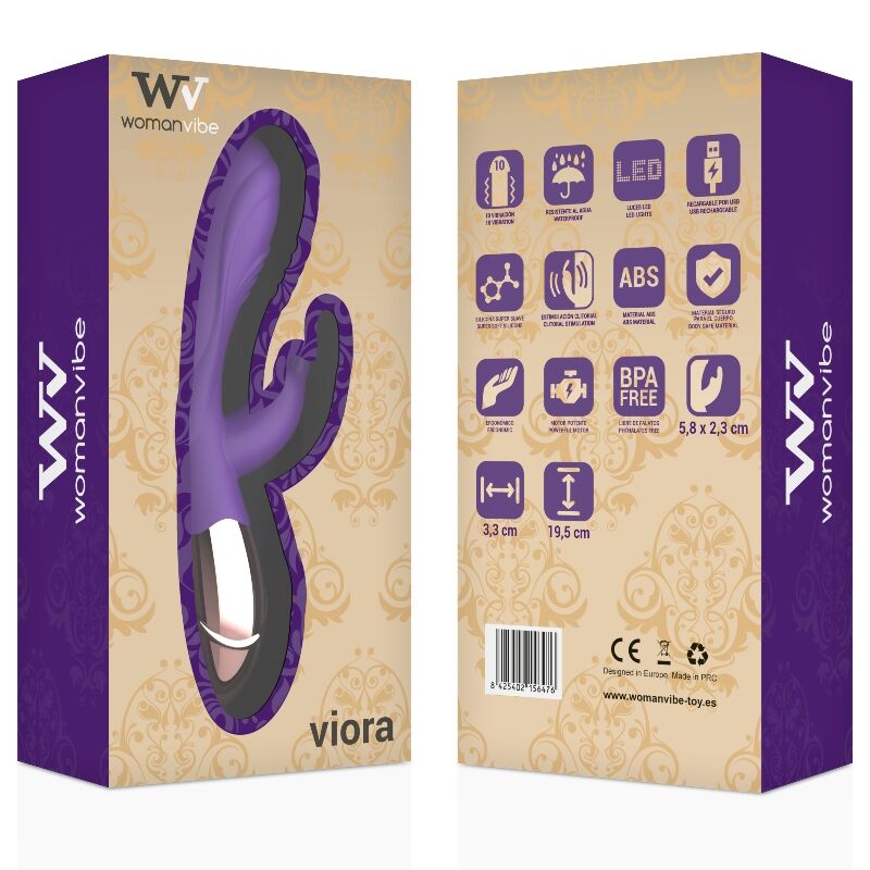 WOMANVIBE Premium - VIORA Силиконовый вибратор для точки G со стимулятором клитора