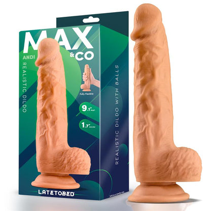 MAX & CO Andi - Realistic Silicone Dildo with Testicles 23 cm