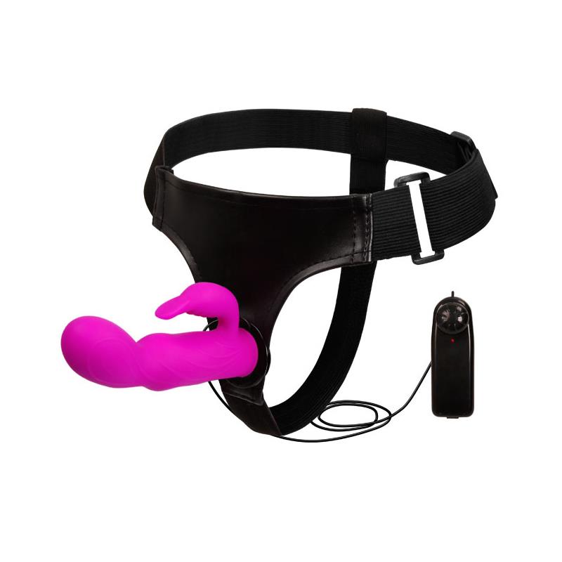 STRAP ON - Ar Rozā Vibratoru-Stimulatoru 15 cm