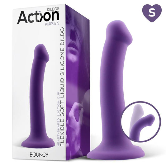 Action Bouncy – ļoti elastīgs šķidrā silikona dildo ar piesūcekni (18 cm)