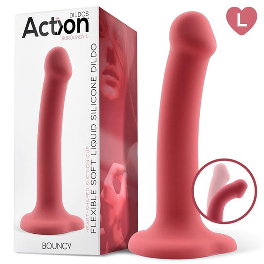 Action Bouncy – ļoti elastīgs šķidrā silikona dildo ar piesūcekni (19 cm)