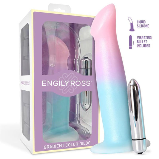 DILDOX BY ENGILY ROSS - Gradient Dildo ar VIbrāciju 17 cm + Bullet Vibrators