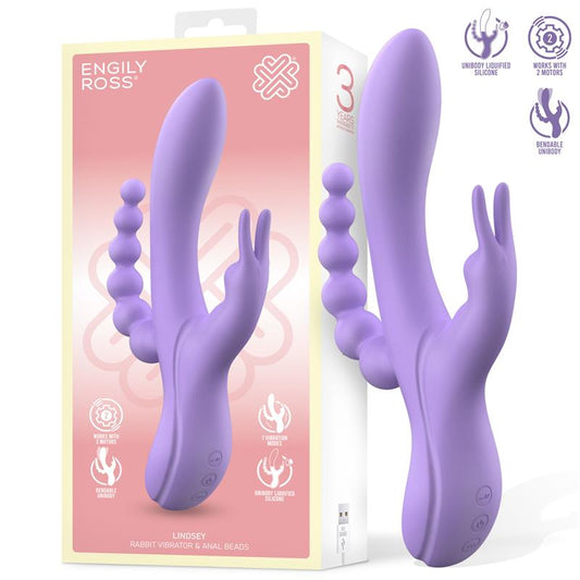 ENGILY ROSS Lindsay - Premium šķidrā silikona trīskāršs elastīgs vibrators