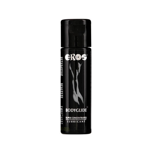 EROS Bodyglide 30 ml melna pudele ar sudraba uzrakstiem – augstākās kvalitātes silikona lubrikants