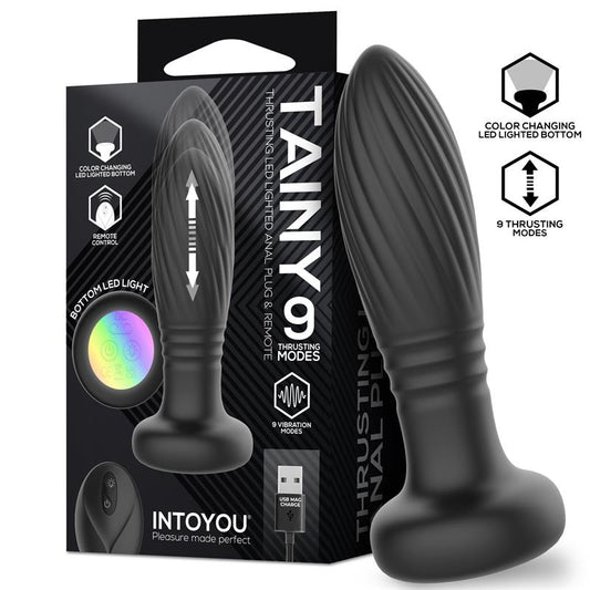 TAINY BUTT PLUG - Premium LED Tālvadības Anālais Aizbāznis ar Grūšanas Funkciju