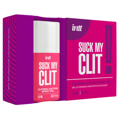 INTT Suck My Clit Wild Strawberry klitora stimulējošs gels ar sūkšanas efektu (15 ml)