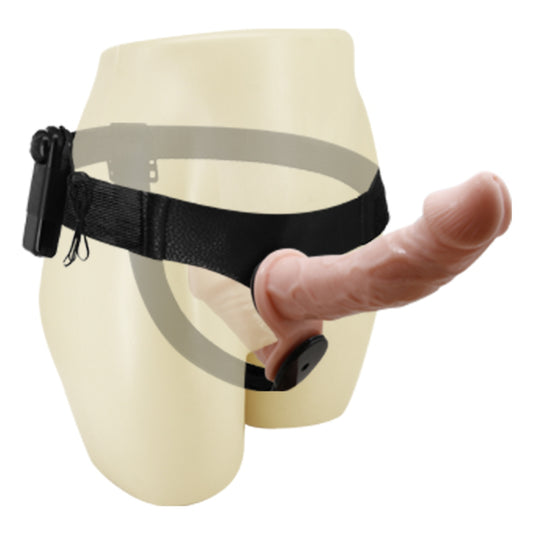BAILE Ultra Passionate vibrējošs Strap-On ar dubulto dildo – produkta skats
