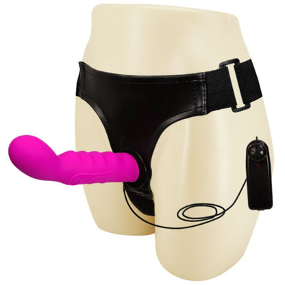 BAILE itin vibruojantis „Strap-On“ su silikoniniu dildo (15,5 cm) – gaminio vaizdas