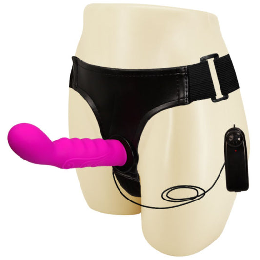 BAILE Ultra vibrējošs Strap-On ar silikona dildo (15,5 cm) – produkta skats
