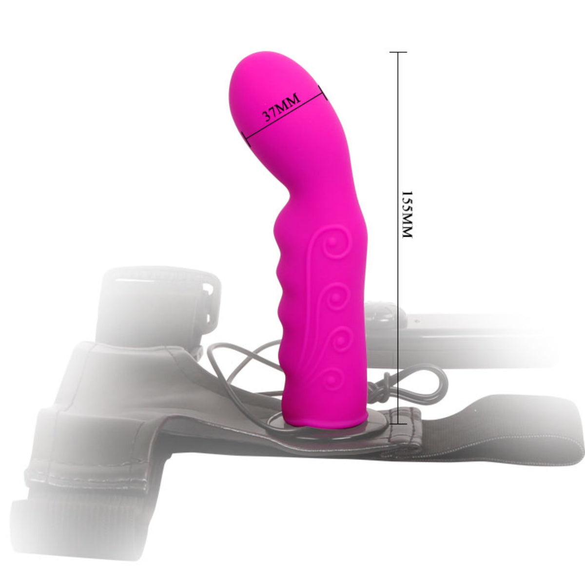 BAILE itin vibruojantis „Strap-On“ su silikoniniu dildo (15,5 cm) – papildomas vaizdas