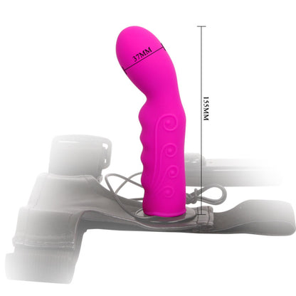BAILE itin vibruojantis „Strap-On“ su silikoniniu dildo (15,5 cm) – papildomas vaizdas