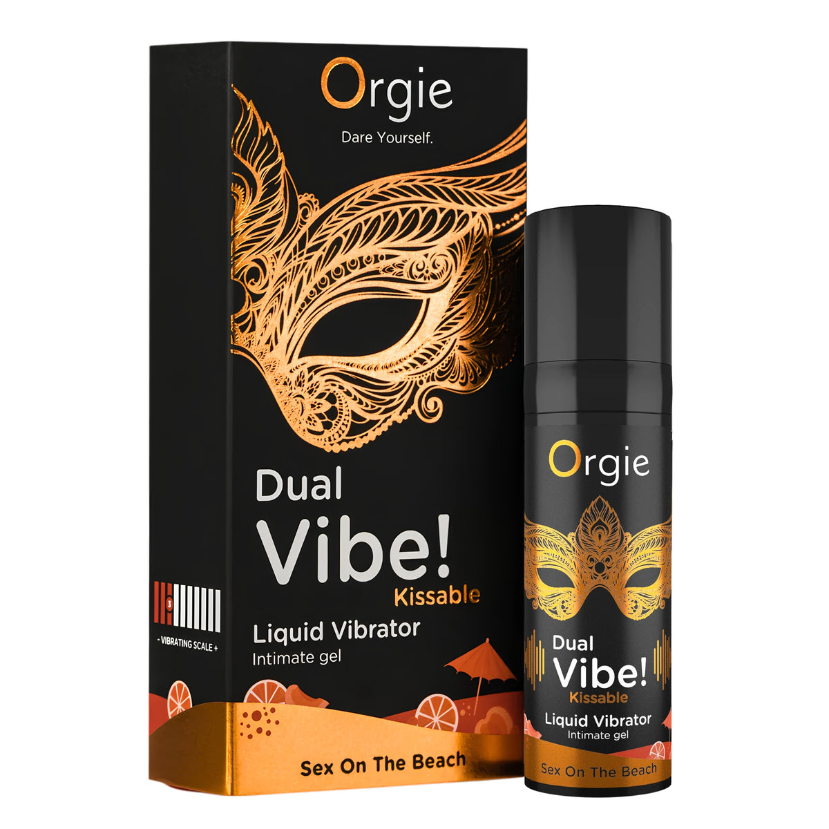Šķidrais vibrators pāriem Orgie Dual Vibe! Kissable Sex On The Beach (15 ml)